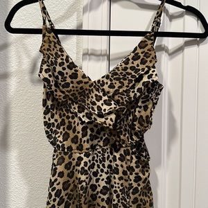 Animal print adjustable strap dress